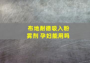 布地耐德吸入粉雾剂 孕妇能用吗